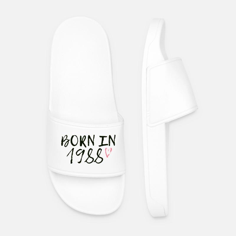 BORN IN1988 - Männer Badelatschen - Weiß