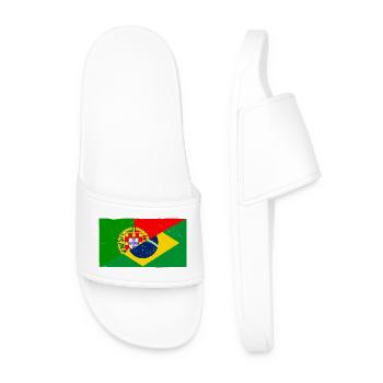 Drapeau vintage du Brésil et du Portugal - Claquettes Homme - blanc - Devant