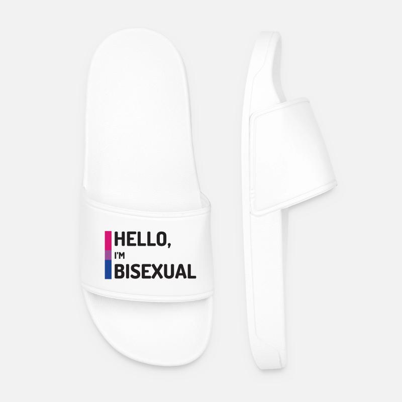 Hello, I’m Bisexual - Men’s Pool Sliders - white