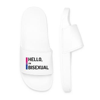 Hello, I'm Bisexual - Men’s Pool Sliders - white - Front