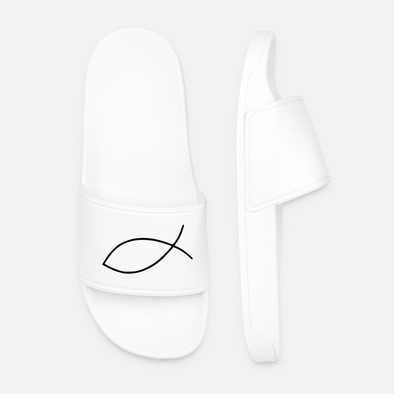 Fisch - Männer Badelatschen - Weiß