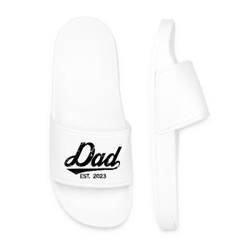 Dad Est. 2023, Dad To Be, Pregnancy Announcement - Men’s Pool Sliders - white - Front