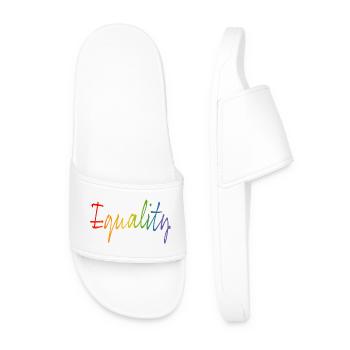 Rainbow equality | LGBT lgbtqi queer - Men’s Pool Sliders - white - Front