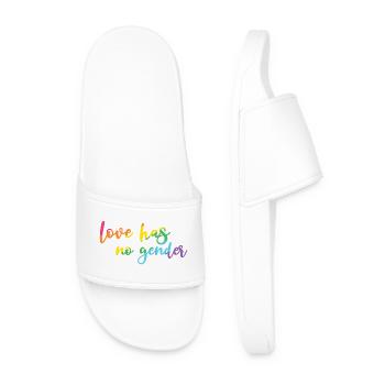 Mois de la fierté - L’amour n’a pas de genre - Claquettes Homme - blanc - Devant