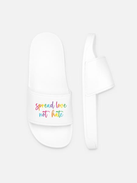 Pride Month - Spread Love Not Hate - Men’s Pool Sliders - white