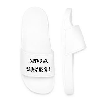 ho la vache - texte motif vache - humour - Claquettes Homme - blanc - Devant