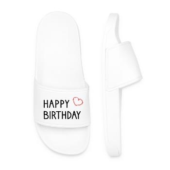 ANNIVERSAIRE. HAPPY BIRTHDAY. JOYEUX ANNIVERSAIRE. - Claquettes Homme - blanc - Devant