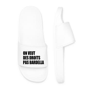 on veut des droits pas bardella - Claquettes Homme - blanc - Devant