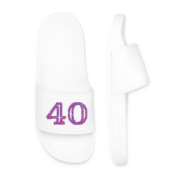 40. 40 ANS. 40e ANNIVERSAIRE. ANNIVERSAIRE 40 ANS. - Claquettes Homme - blanc - Devant