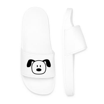 Dog Face Small Happy Pet Head Cute - Men’s Pool Sliders - white - Front