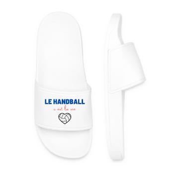 Handball is Life,Handball,Handballer,Sport - Men’s Pool Sliders - white - Front