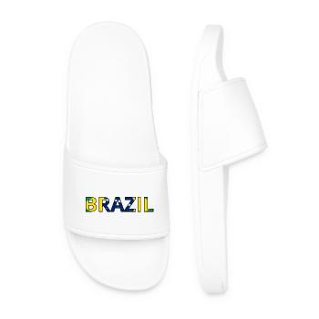Drapeau Brazil - Claquettes Homme - blanc - Devant