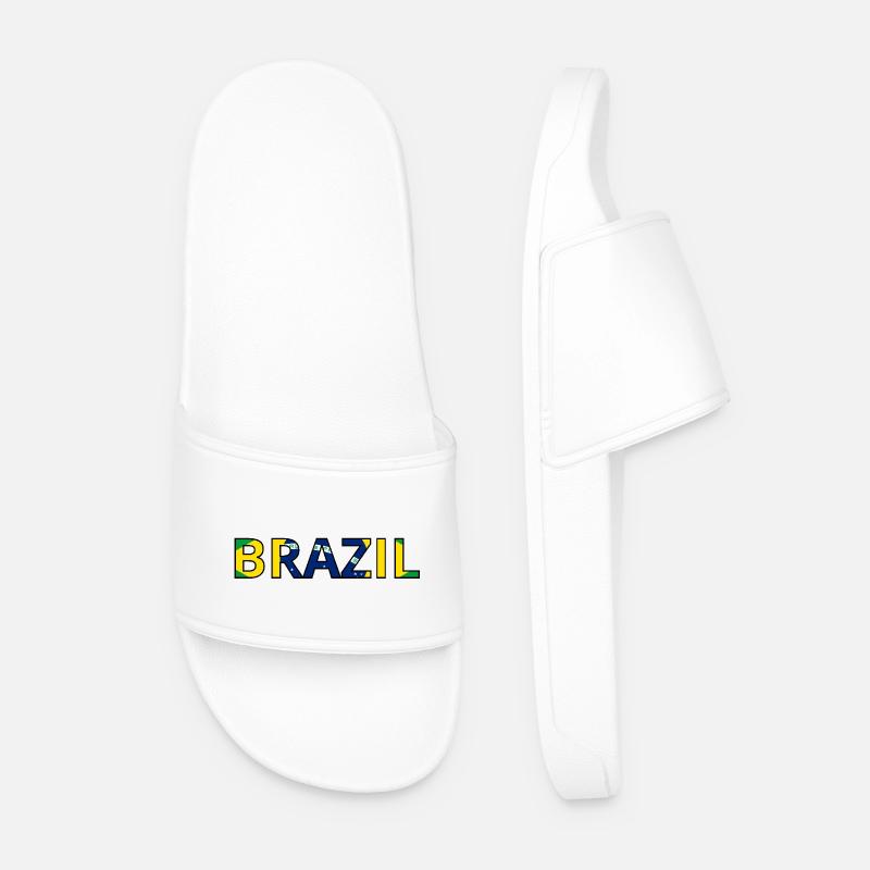 Brasilien Flagge - Männer Badelatschen - Weiß