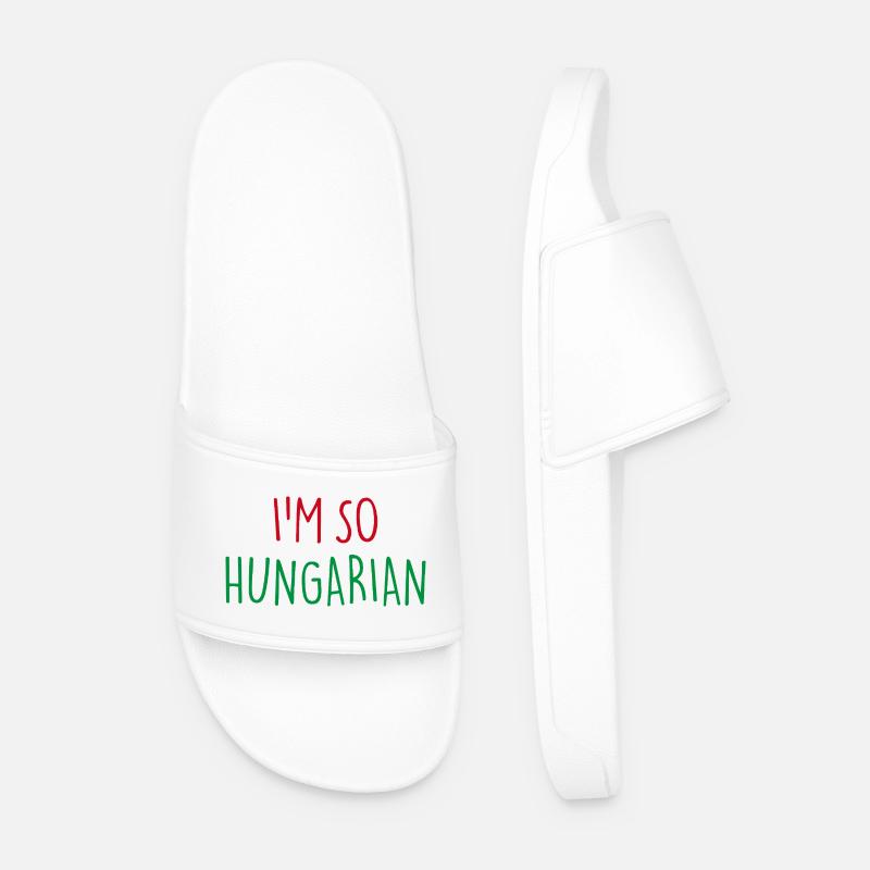 I'M SO HUNGARIAN Ungarisch Ungarn - Männer Badelatschen - Weiß