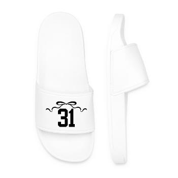 Number 31 Knot - 31st Anniversary - Men’s Pool Sliders - white - Front