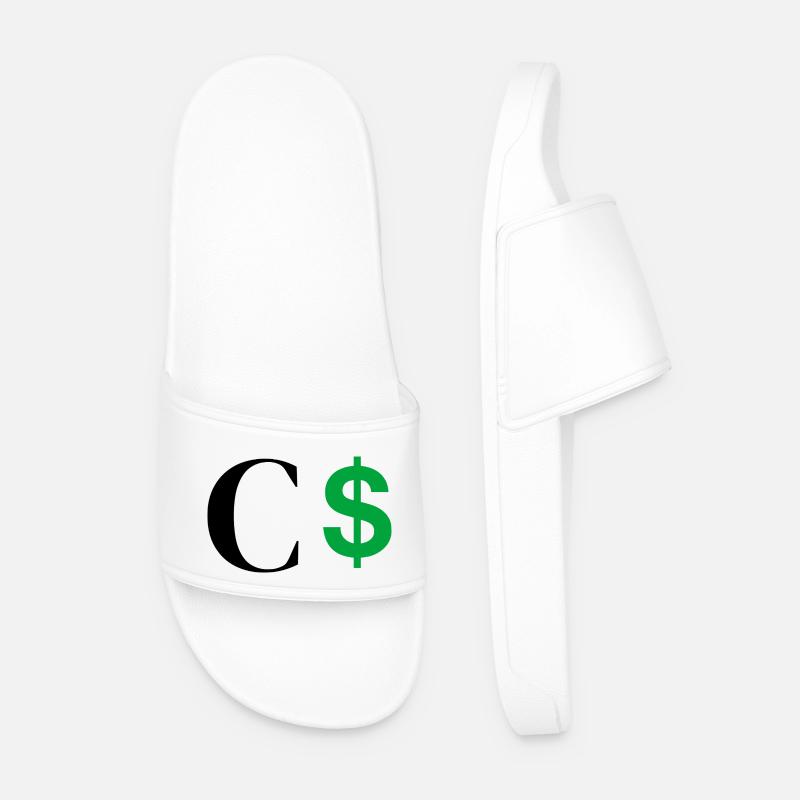 Letter c dollar - Men’s Pool Sliders - white