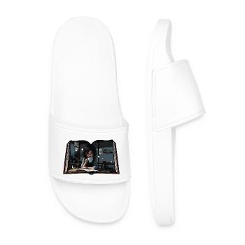 Read book with coffee - Men’s Pool Sliders - white - Front