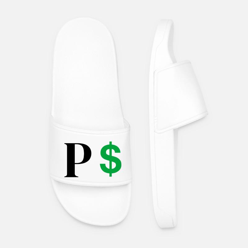 Buchstabe p Dollar - Männer Badelatschen - Weiß