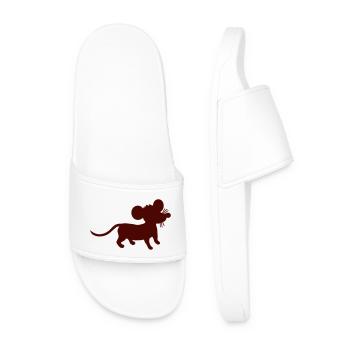 Souris souris mignon petit rat rongeur silhouette - Claquettes Homme - blanc - Devant