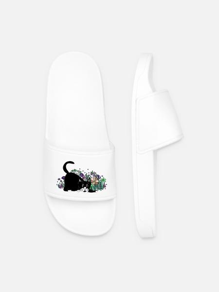 Chat - Claquettes Homme - blanc
