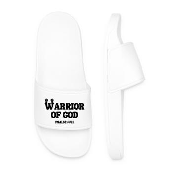 Warrior of God – Psalm 144:1 - Men’s Pool Sliders - white - Front