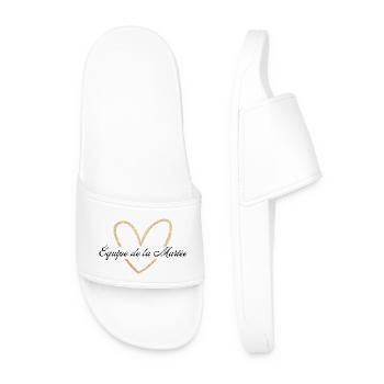 Équipe de La mariée cœur doré pailleté - Claquettes Homme - blanc - Devant