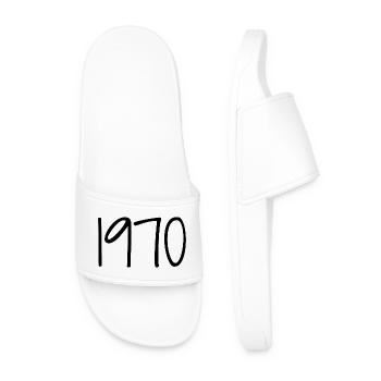 1970 Retro Style 1970 Birthday 1970 Vintage - Men’s Pool Sliders - white - Front