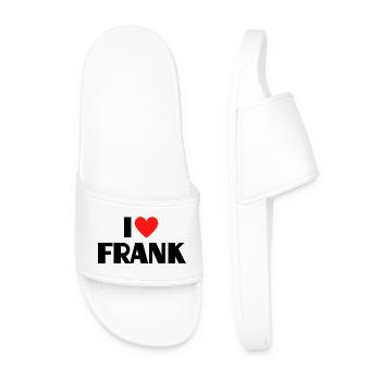 I love Frank Red Heart Love Fan Gift - Men’s Pool Sliders - white - Front
