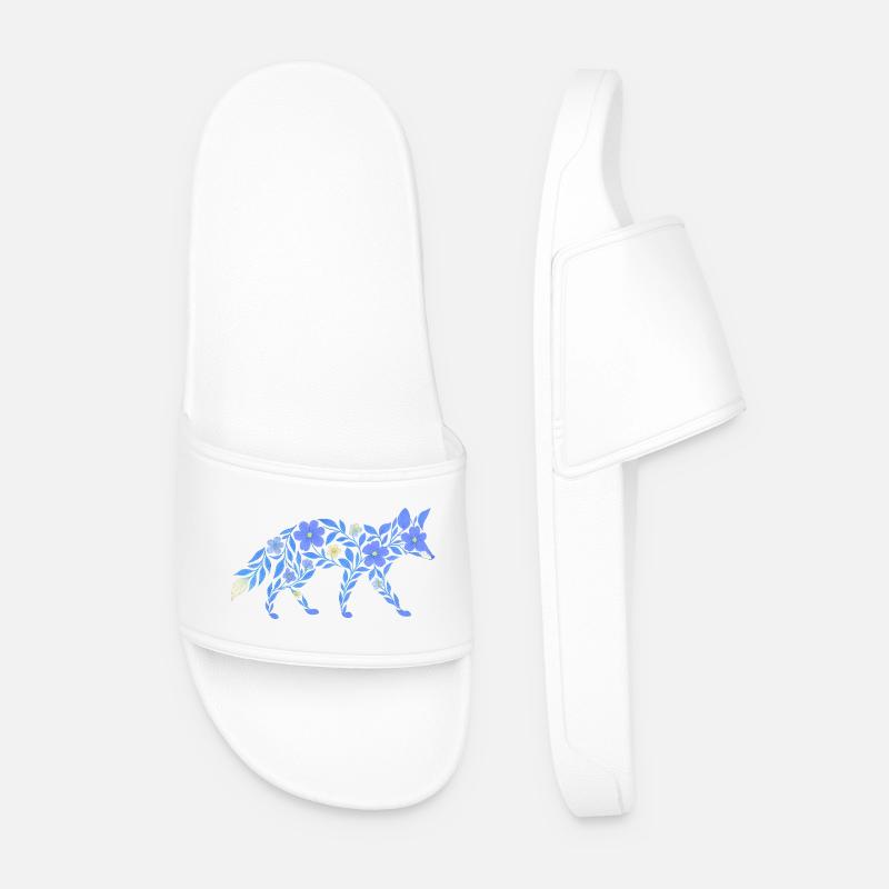 Nordic Floral - Heller Blaufuchs - Männer Badelatschen - Weiß