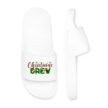 Christmas Crew Holiday Pattern - Men’s Pool Sliders - white - Front