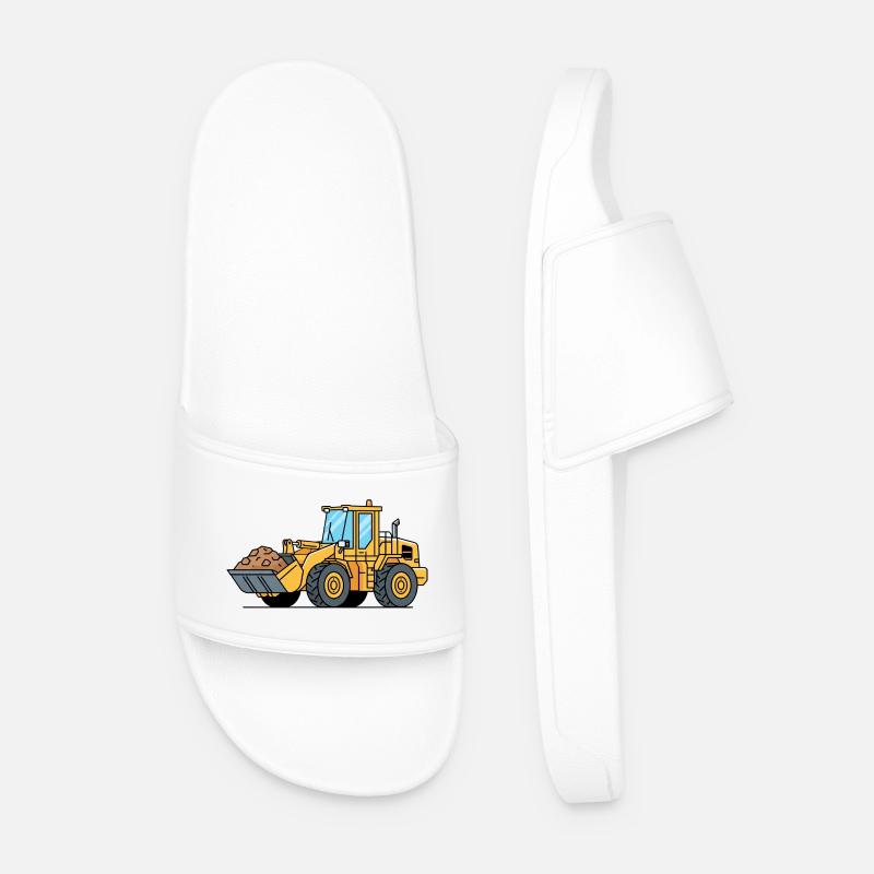 Wheel loader construction machine - Men’s Pool Sliders - white