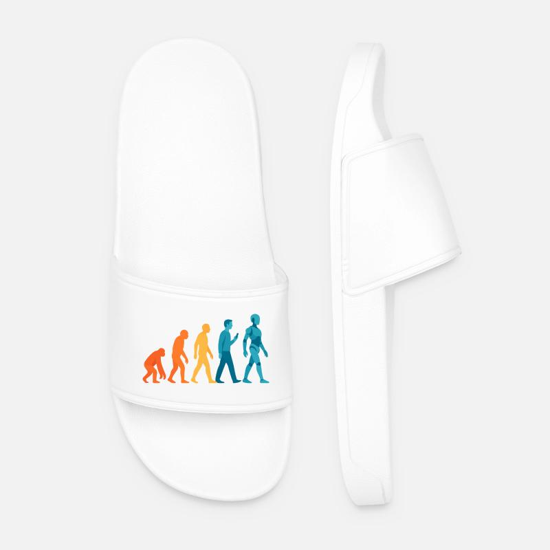 Evolution to Robot Outline - Men’s Pool Sliders - white