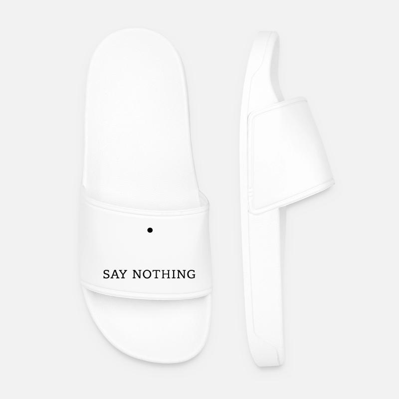 Schweigen — Minimalistische Typografie-Design - Männer Badelatschen - Weiß