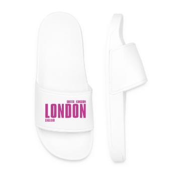 Pink London Typography T-shirt - Männer Badelatschen - Weiß - Vorne