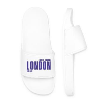 London Bold Typo Purple - Männer Badelatschen - Weiß - Vorne