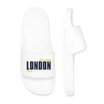 London – England Lyric Design - Men’s Pool Sliders - white - Front
