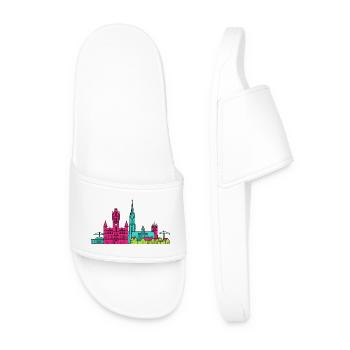 Aberdeen City Skyline Marischal College Art - Men’s Pool Sliders - white - Front