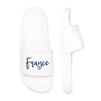 France Cœur Femmes Amour France - Claquettes Homme - blanc - Devant