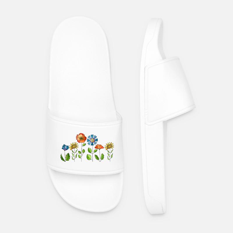 Blumen - Männer Badelatschen - Weiß