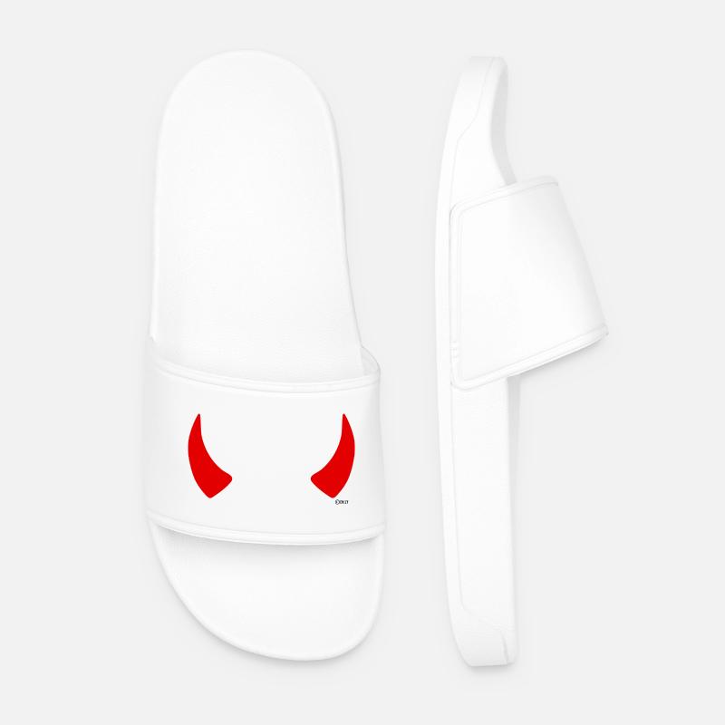 Rote Hörner - Männer Badelatschen - Weiß