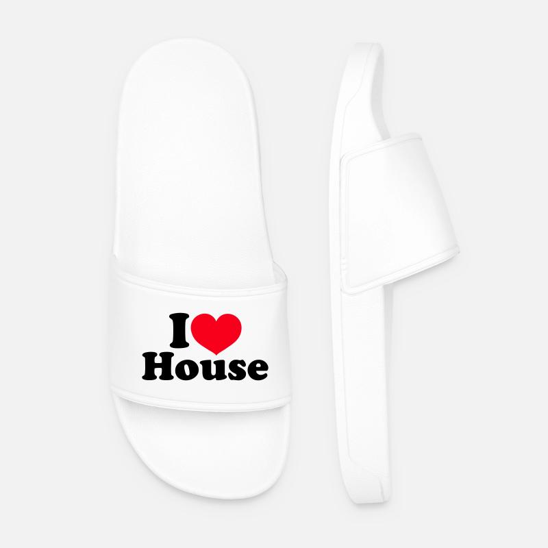 I Love House - Männer Badelatschen - Weiß
