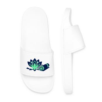 Yoga Mat Lotus Flower Compact - Men’s Pool Sliders - white - Front