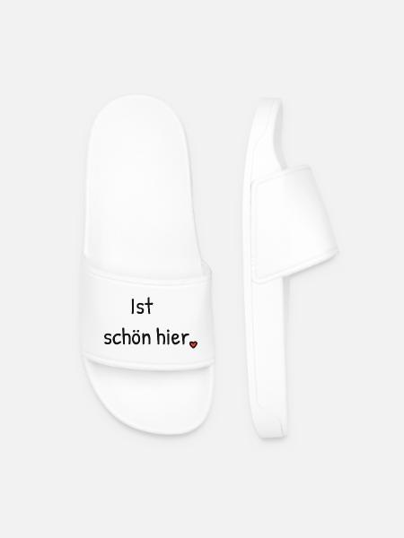 Ist schön hier. – Für helle Tage und Produkte. - Männer Badelatschen - Weiß