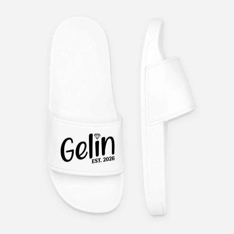 Turkish Wedding 2026 Gelin - Men’s Pool Sliders - white