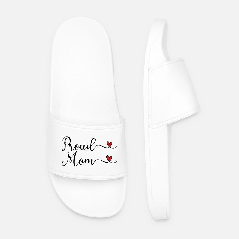 Proud Mom - Men’s Pool Sliders - white