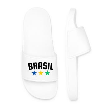 Brasilien 3 Sterne Design - Männer Badelatschen - Weiß - Vorne