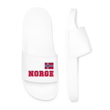 NORWEGN - NORGE Trikot Look - Flagge auf der Brust - Männer Badelatschen - Weiß - Vorne