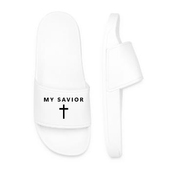Mon Sauveur : Foi minimaliste Jésus Cooler - Claquettes Homme - blanc - Devant