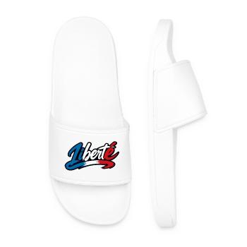 Liberté Tricolore France – Typographie Brush - Claquettes Homme - blanc - Devant