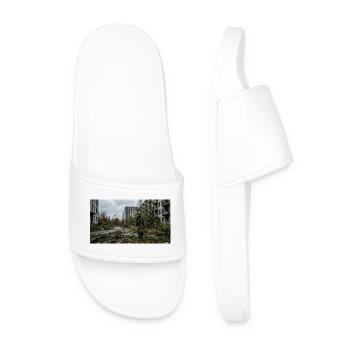 Soldat des ruines avec masque à gaz - Claquettes Homme - blanc - Devant